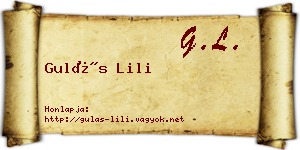 Gulás Lili névjegykártya